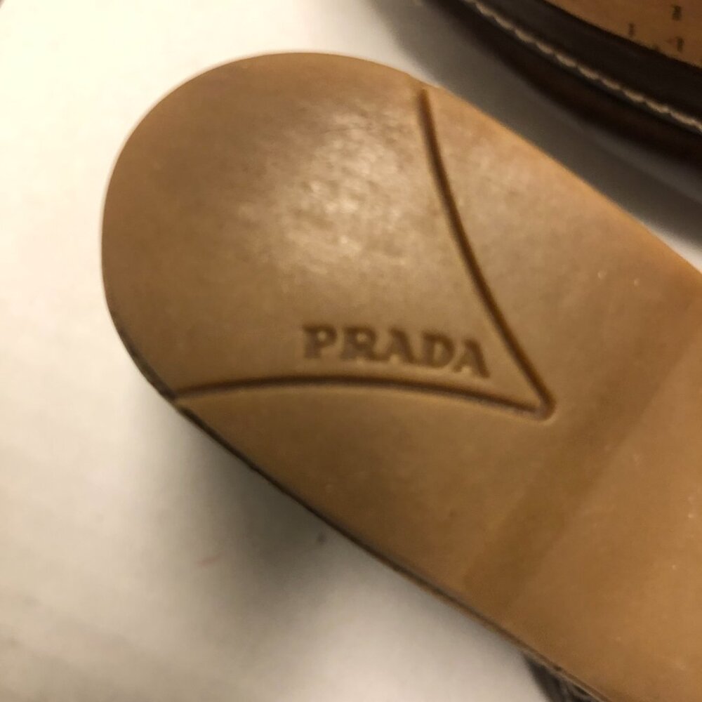 Prada wedge open toe cork platform brown slide sa… - image 6